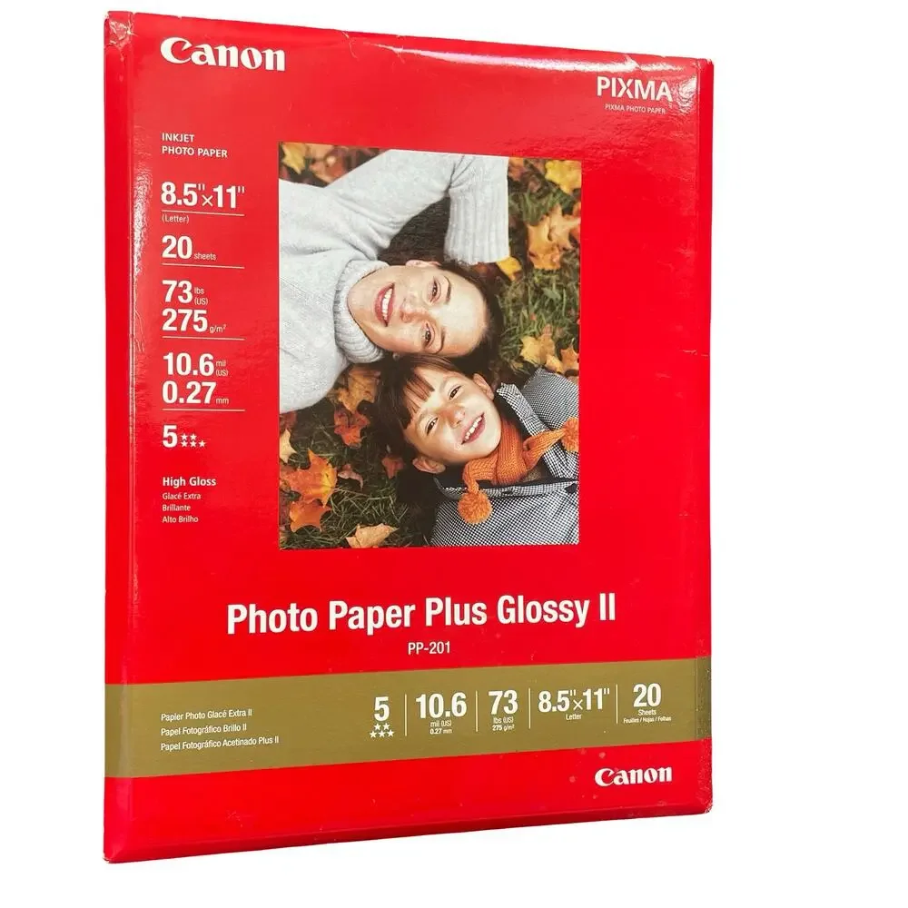 Canon Pixma Photo Paper Lot Matte MP-101 Glossy II PP-201 8.5x11 Inkjet Bundle